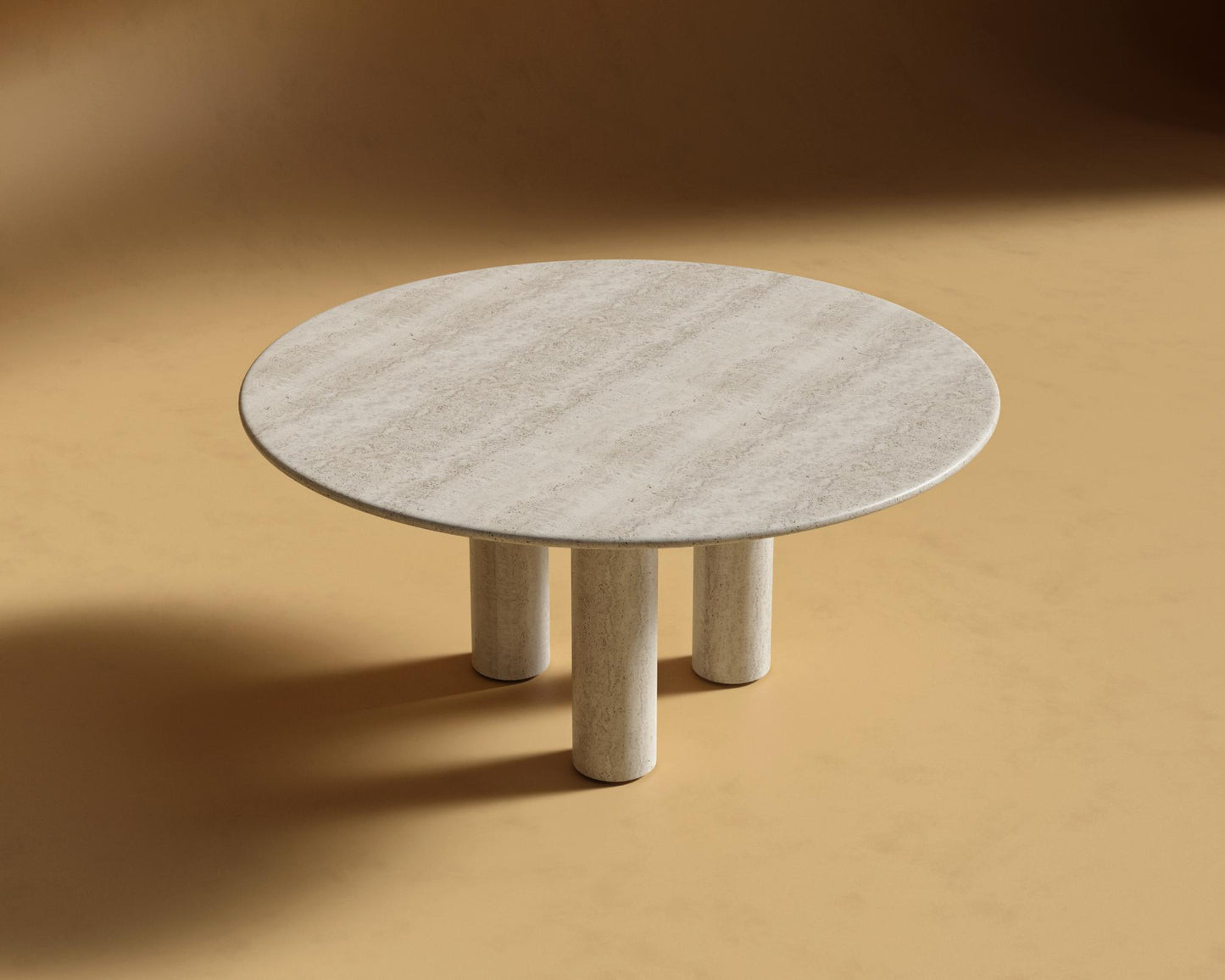 Maximus Round Table - White Travertine