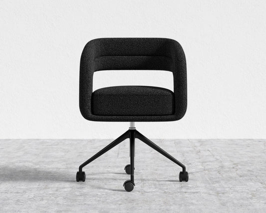 Mia Office Chair - Chatou Boucle - Caviar - Black Base