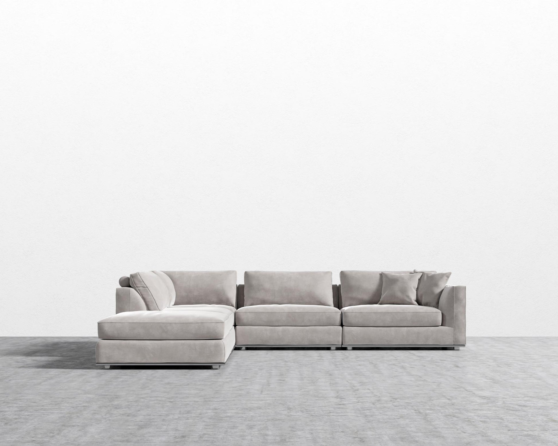 Milo Corner Sectional - Venice Vegan Suede - Chiffon