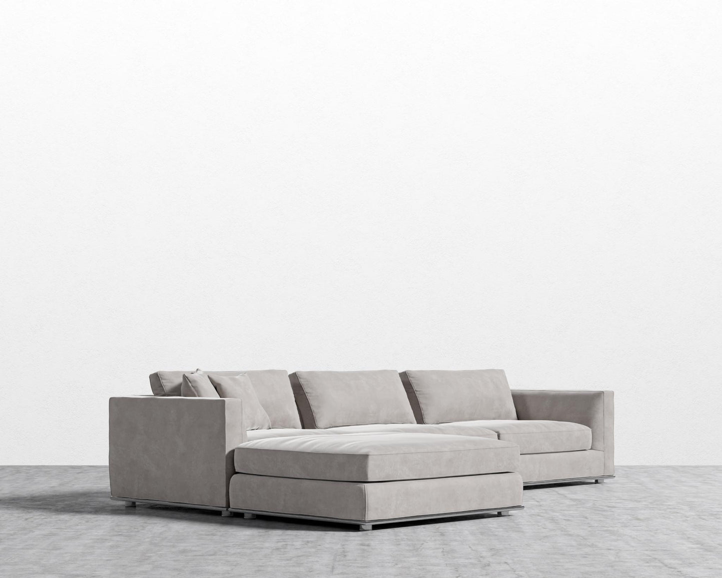 Milo Modular Sectional - Venice Vegan Suede - Chiffon