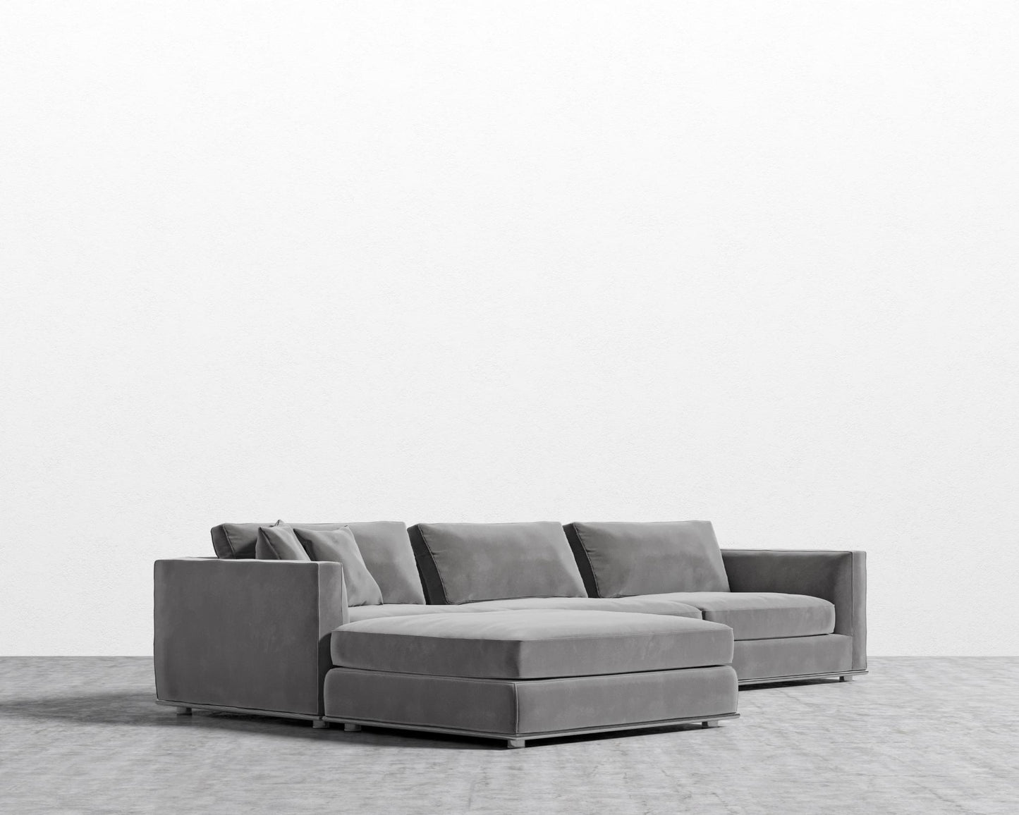 Milo Modular Sectional - Plush Velvet - Glacier Grey