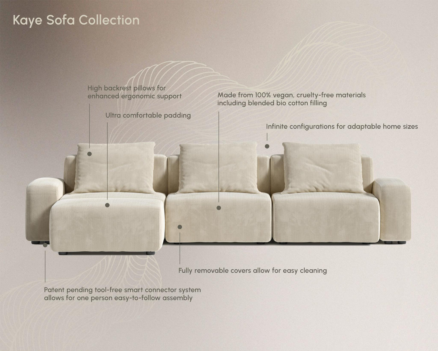 Kaye Open End Sofa S