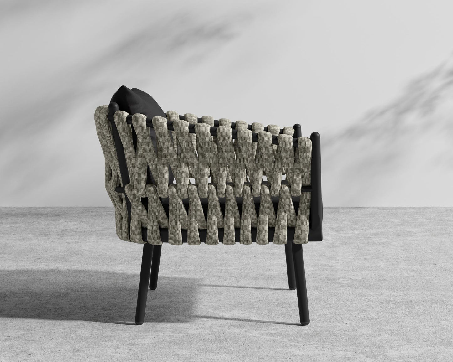 Pierre Outdoor Lounge Chair - Black Frame - Arcadia