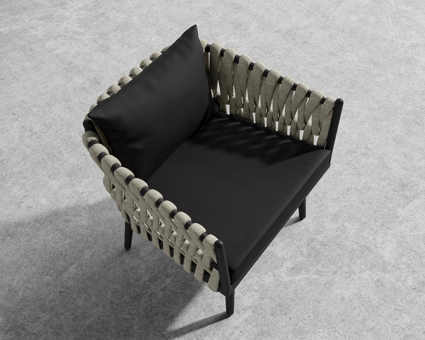 Pierre Outdoor Lounge Chair - Black Frame - Arcadia