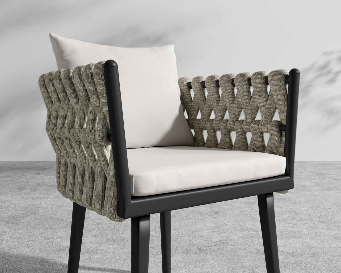 Pierre Chair - Black Frame - Palisades - Taupe Rattan
