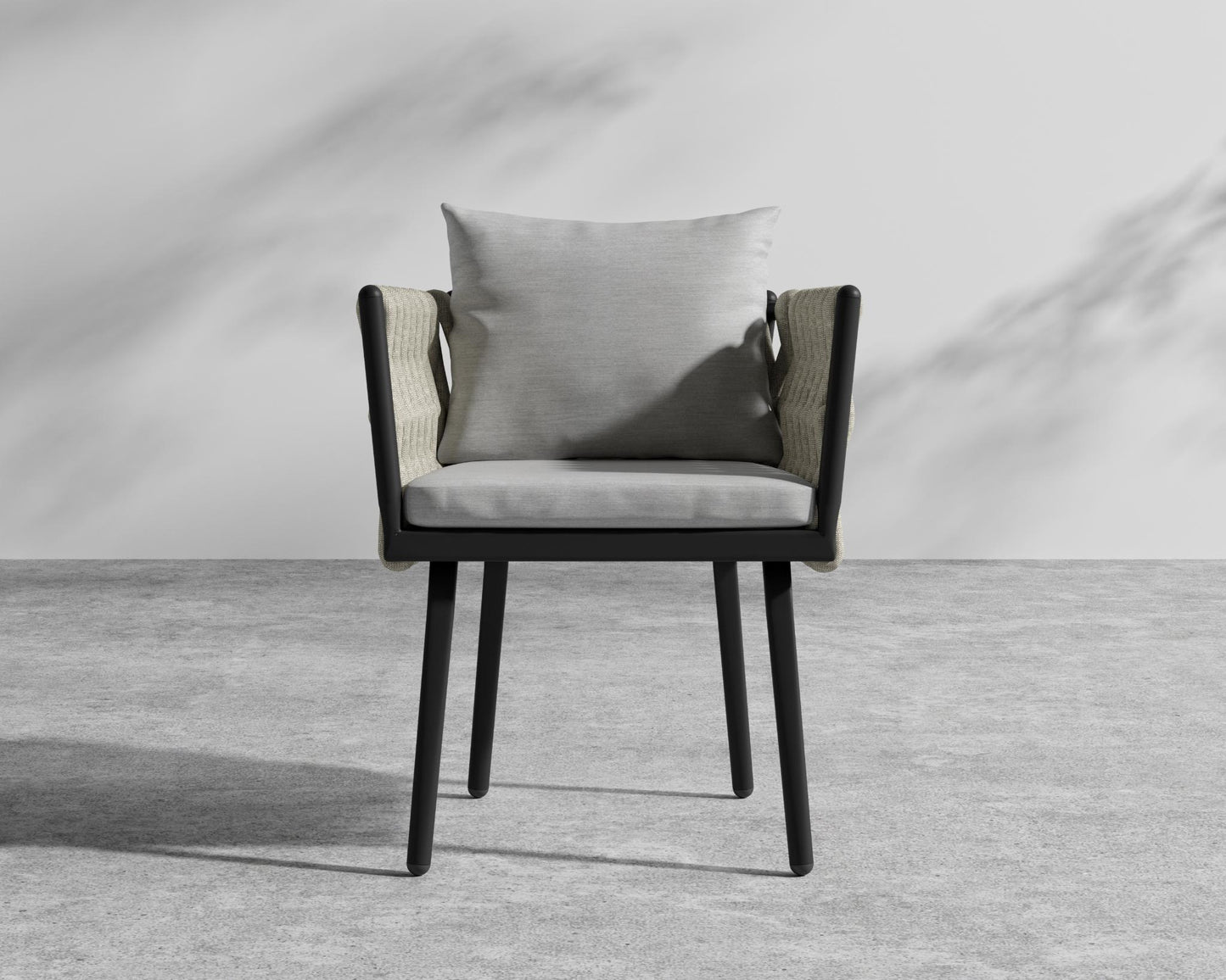 Pierre Chair - Black Frame - Encino - Taupe Rattan