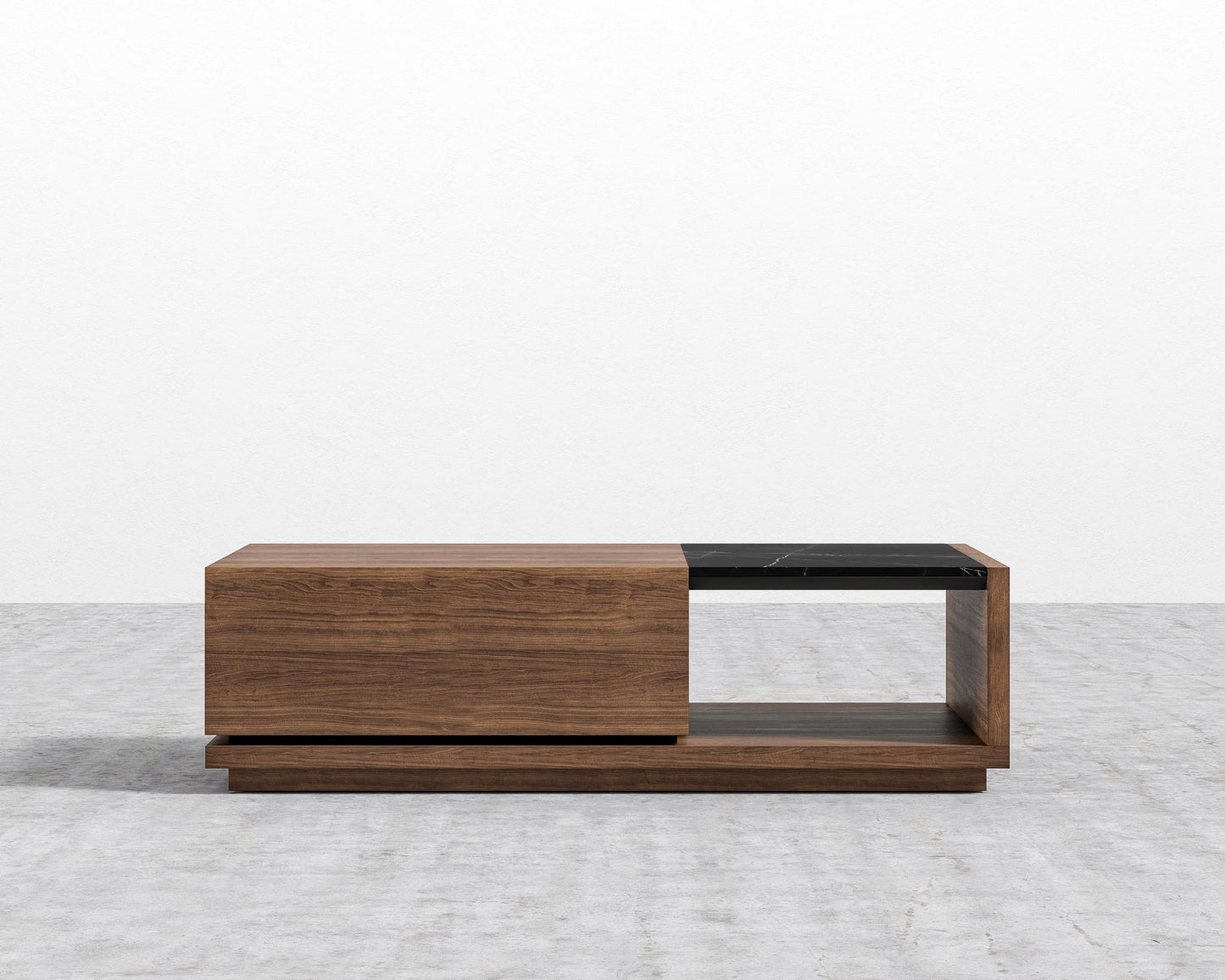 Truman Coffee Table - Walnut Veneer - Black Marble
