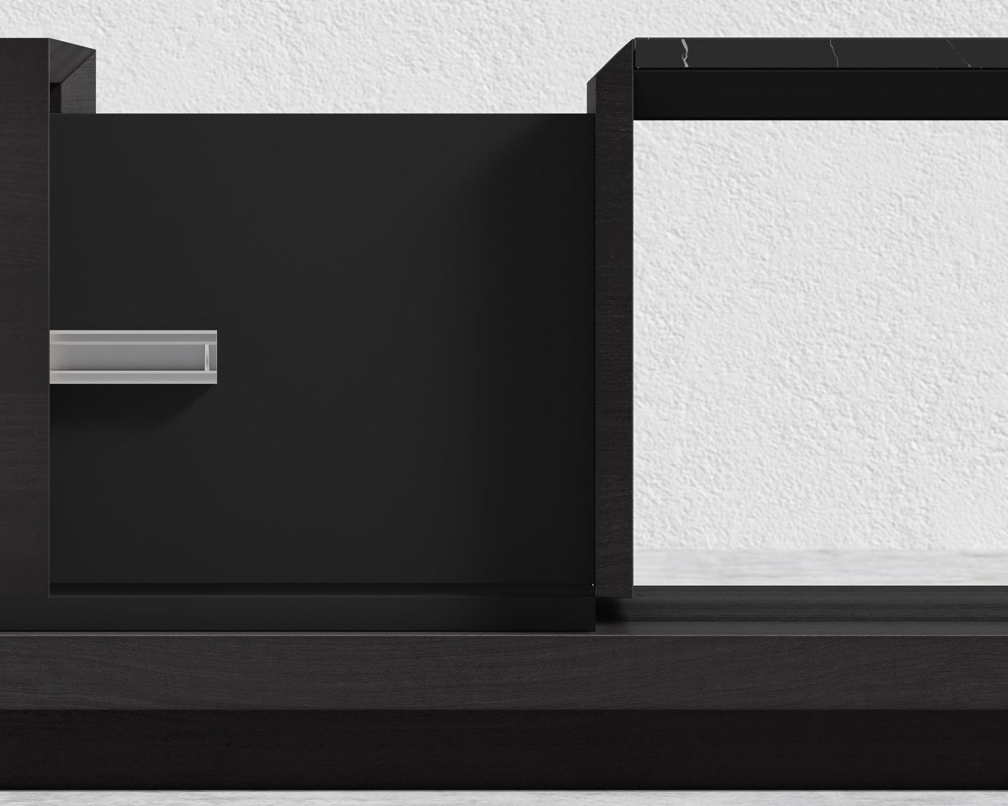 Truman Coffee Table - Black Oak - Black Marble
