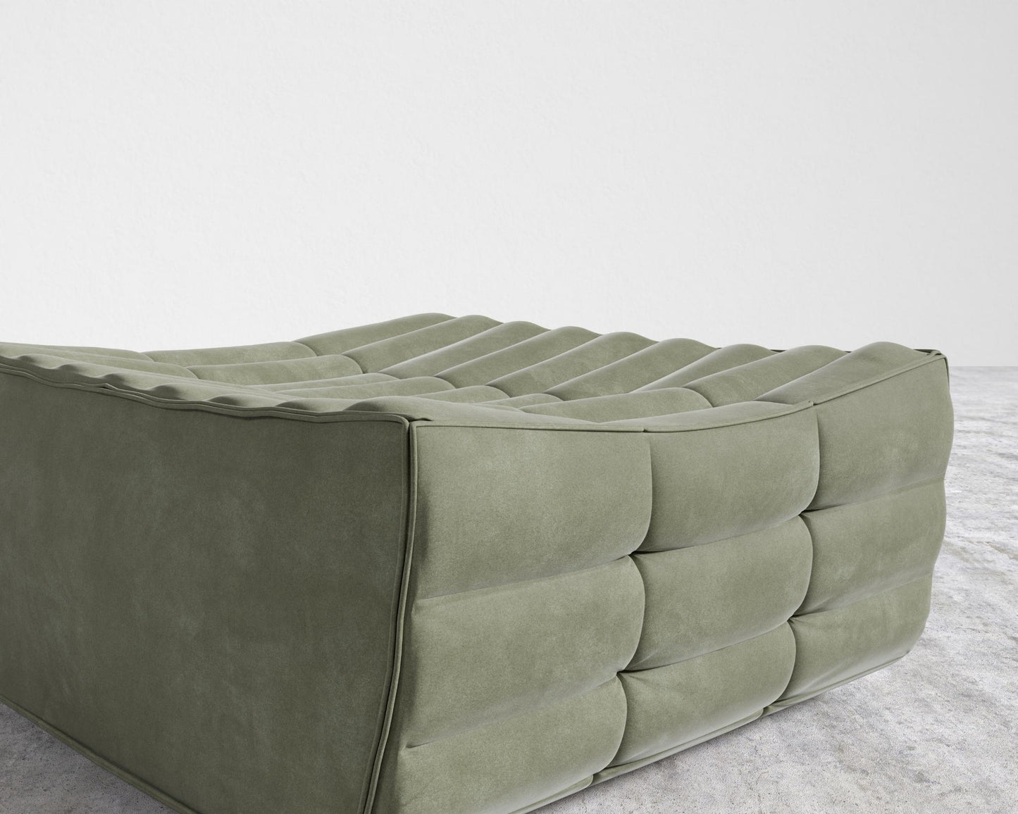 Tanner Ottoman - Venice Vegan Suede - Sage