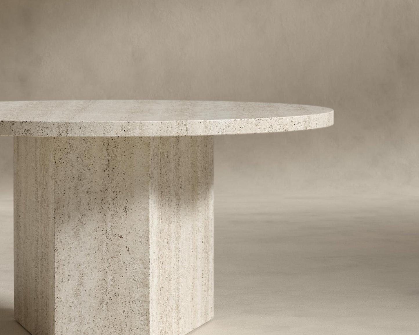 Romlulus Coffee Table - High - White Travertine