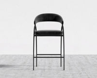 Uma Counter Stool - Plush Velvet - Black