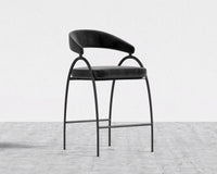Uma Counter Stool - Plush Velvet - Black