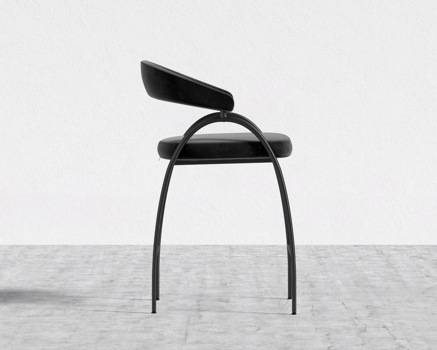 Uma Counter Stool - Plush Velvet - Black