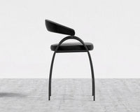 Uma Counter Stool - Plush Velvet - Black
