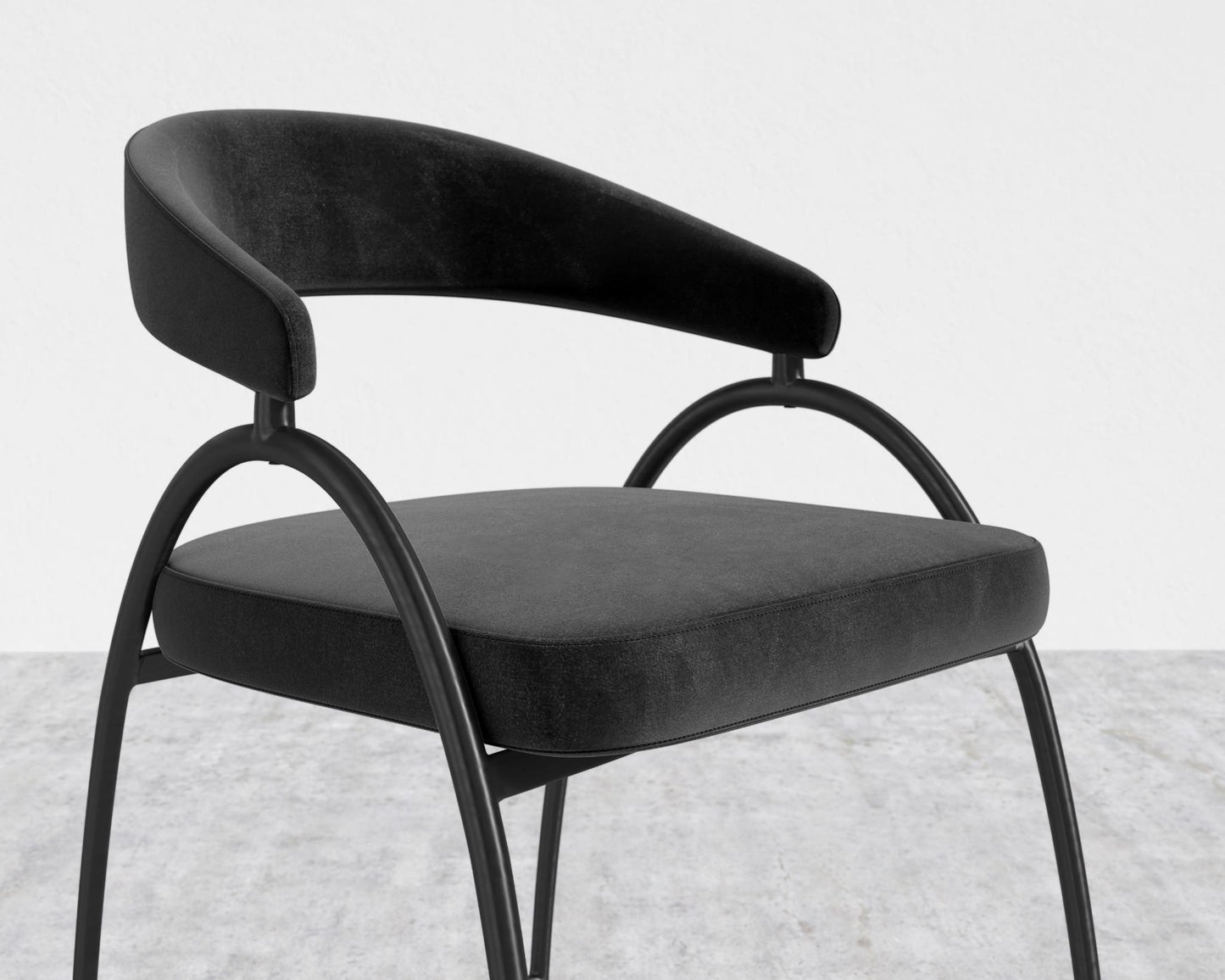 Uma Counter Stool - Plush Velvet - Black