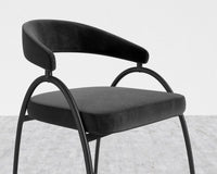 Uma Counter Stool - Plush Velvet - Black
