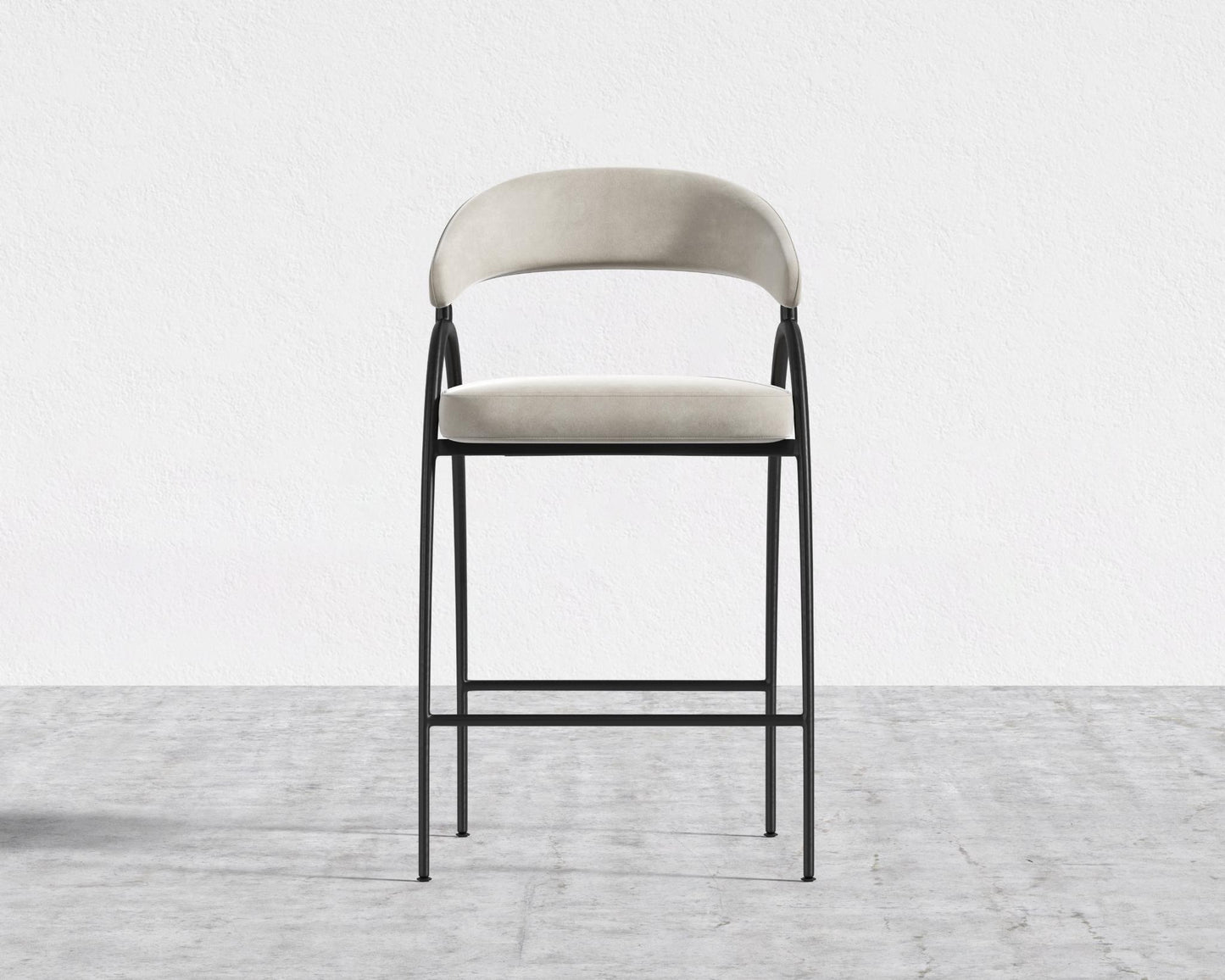 Uma Counter Stool - Plush Velvet - Latte