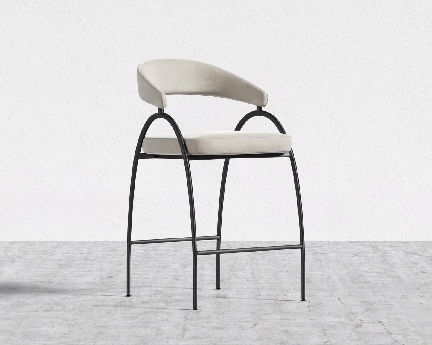 Uma Counter Stool - Plush Velvet - Latte