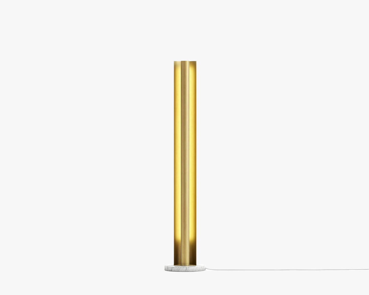 Roma Floor Lamp - Brass - White Marble