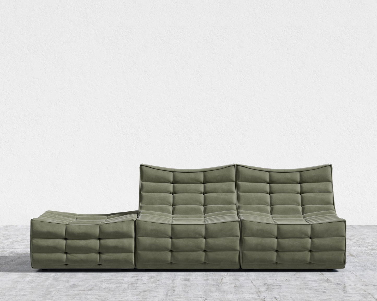 Tanner Open End Sofa - Venice Vegan Suede - Sage
