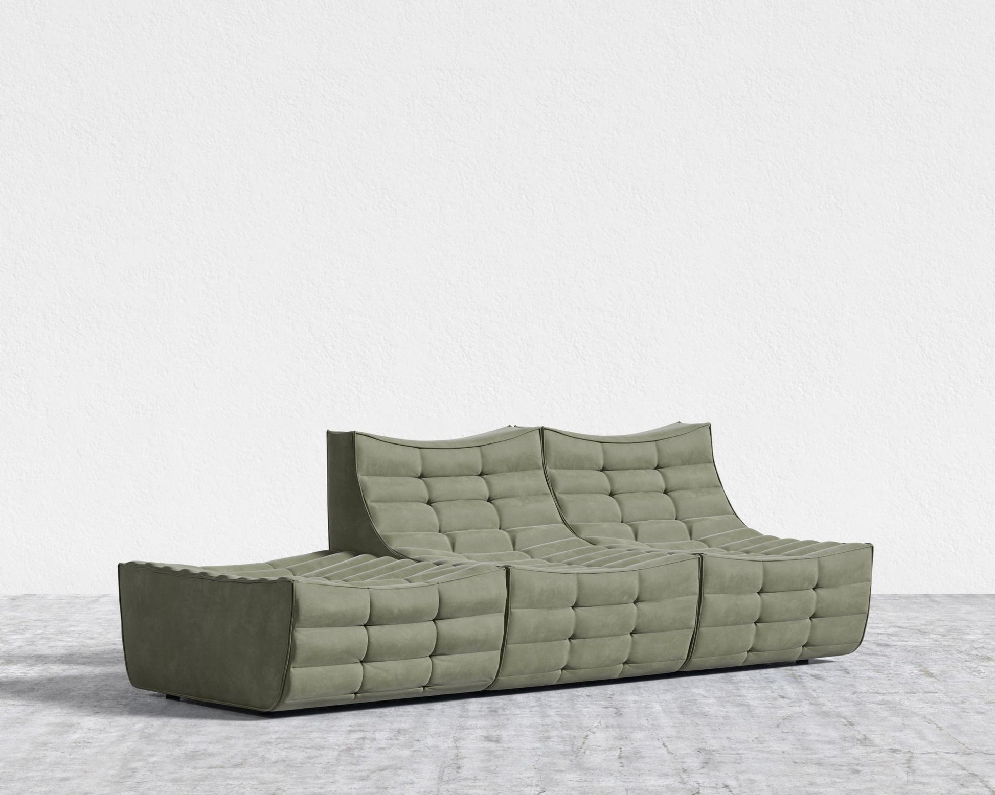 Tanner Open End Sofa - Venice Vegan Suede - Sage