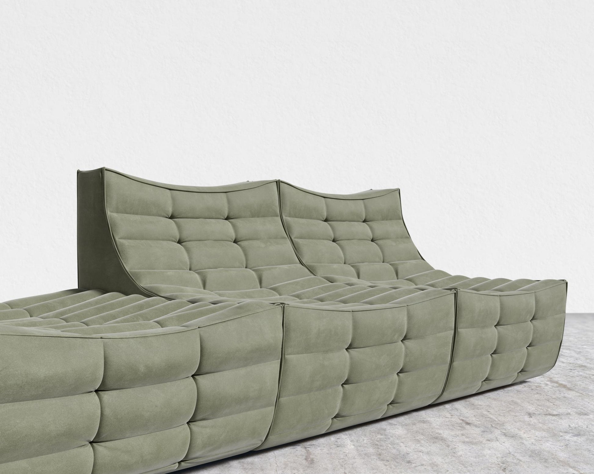 Tanner Open End Sofa - Venice Vegan Suede - Sage