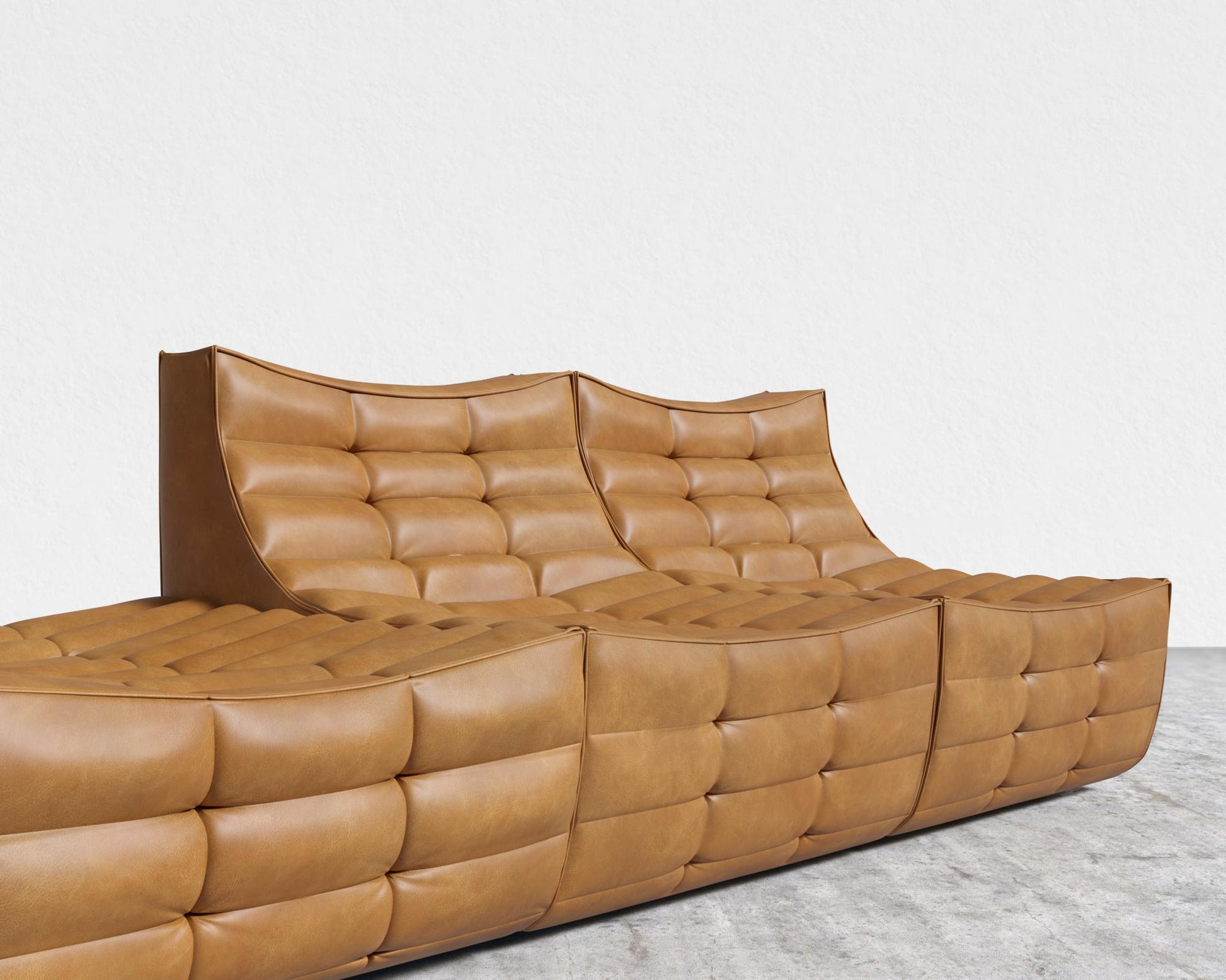 Tanner Open End Sofa - Microfiber Leather - Trento Morocco