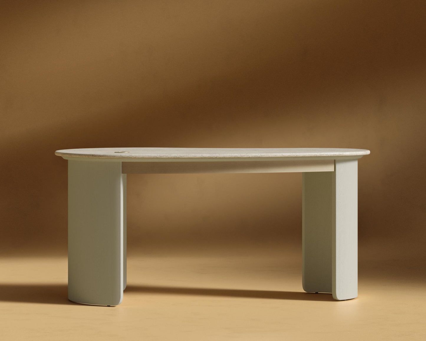 Valerian Desk - White Travertine - Alabaster