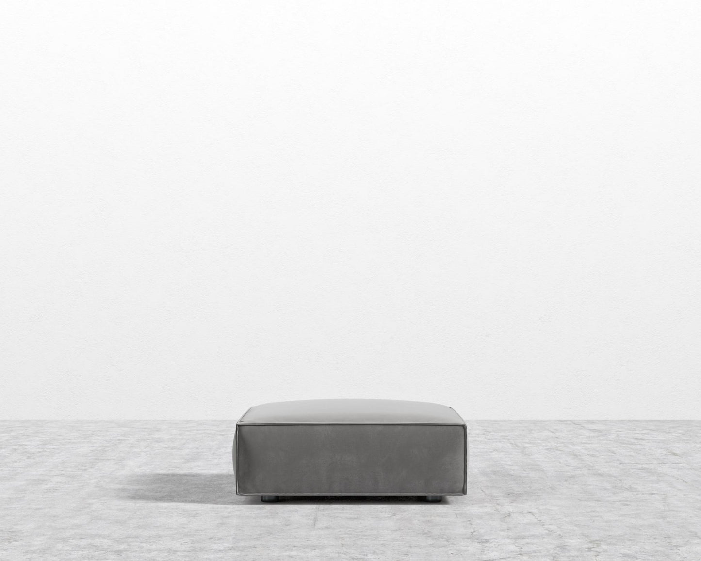 Porter Ottoman - Plush Velvet - Glacier Grey