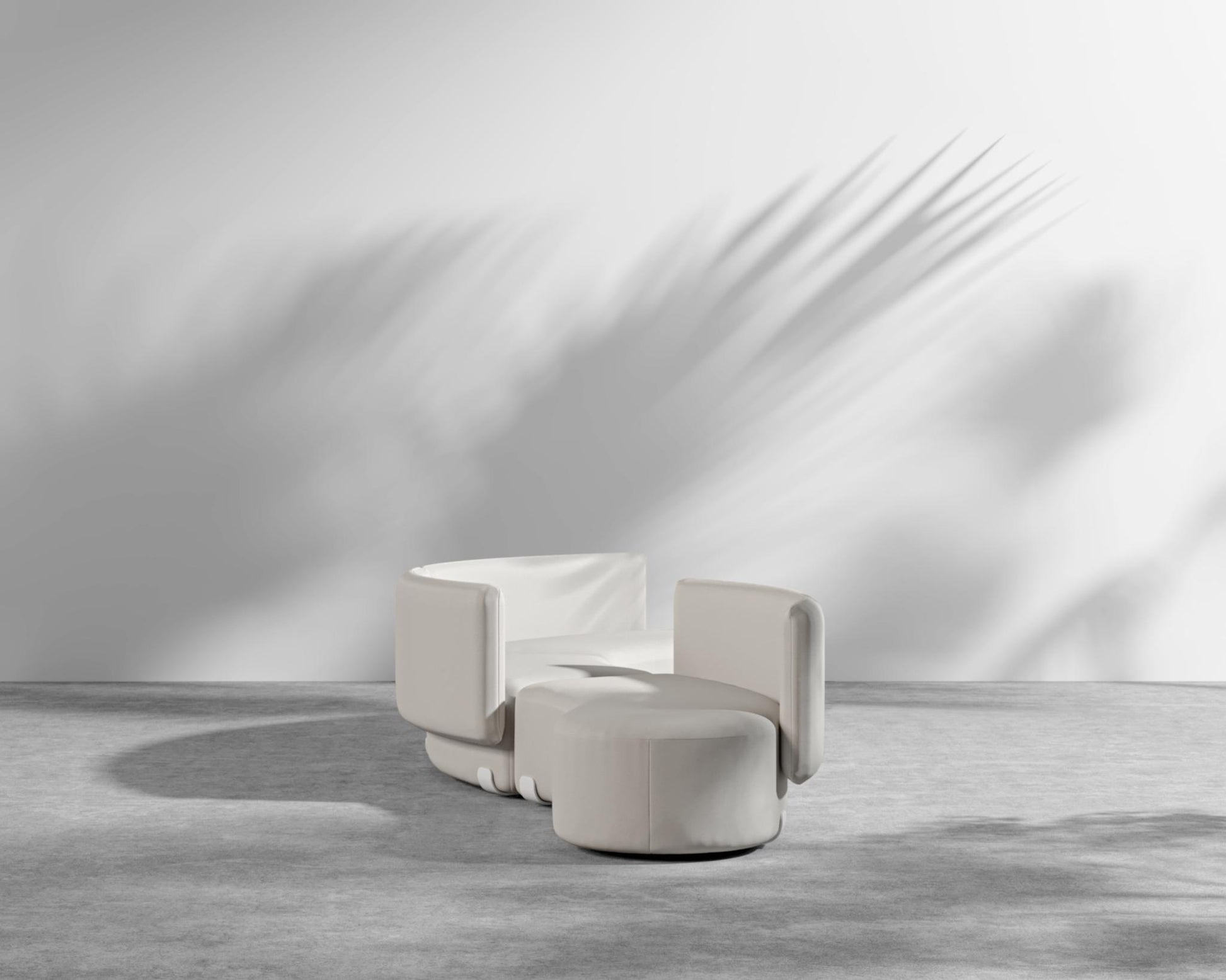 Tano Outdoor Curved S Shape Sectional - Palisades - White