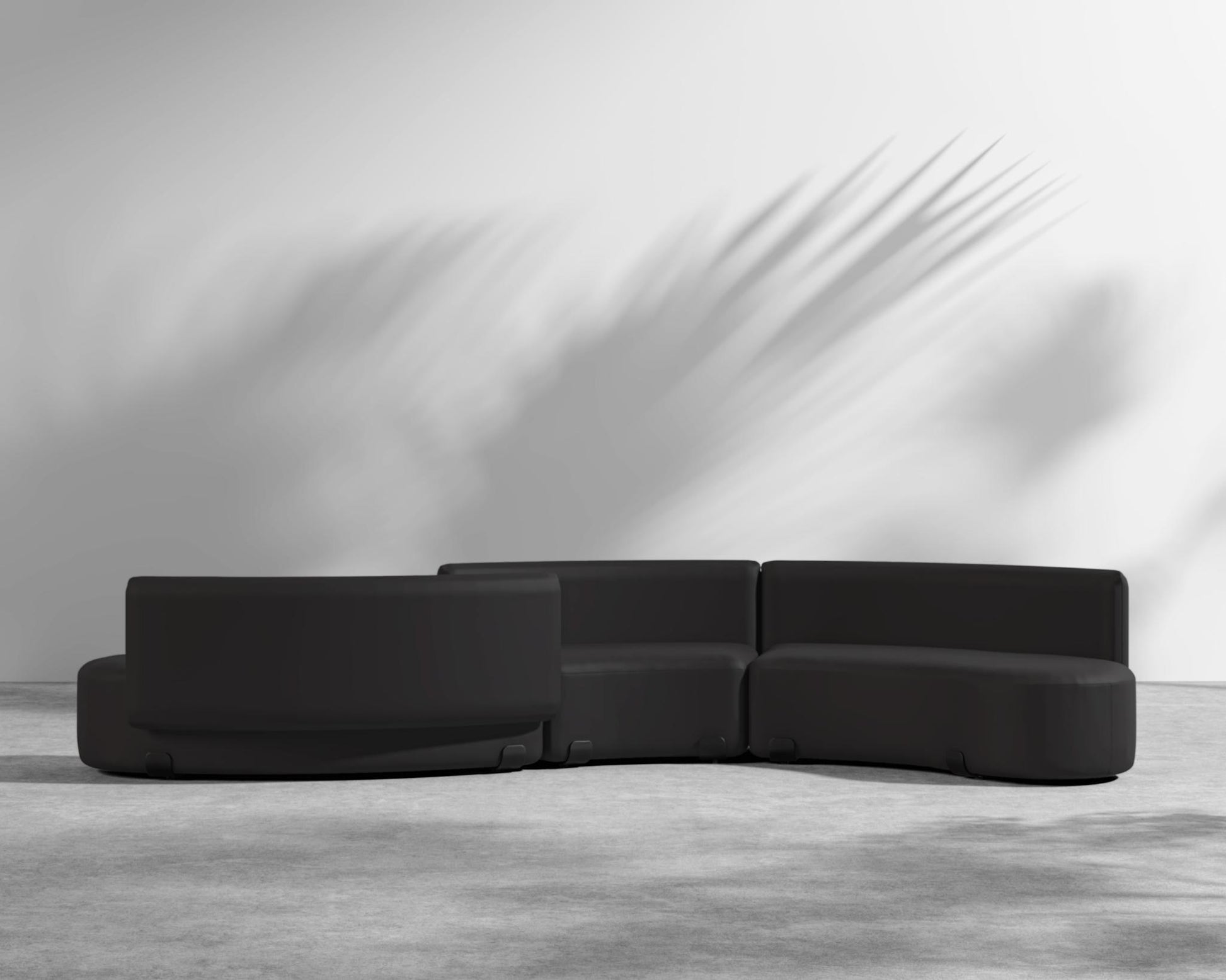 Tano Outdoor Curved S Shape Sectional - Arcadia - Black