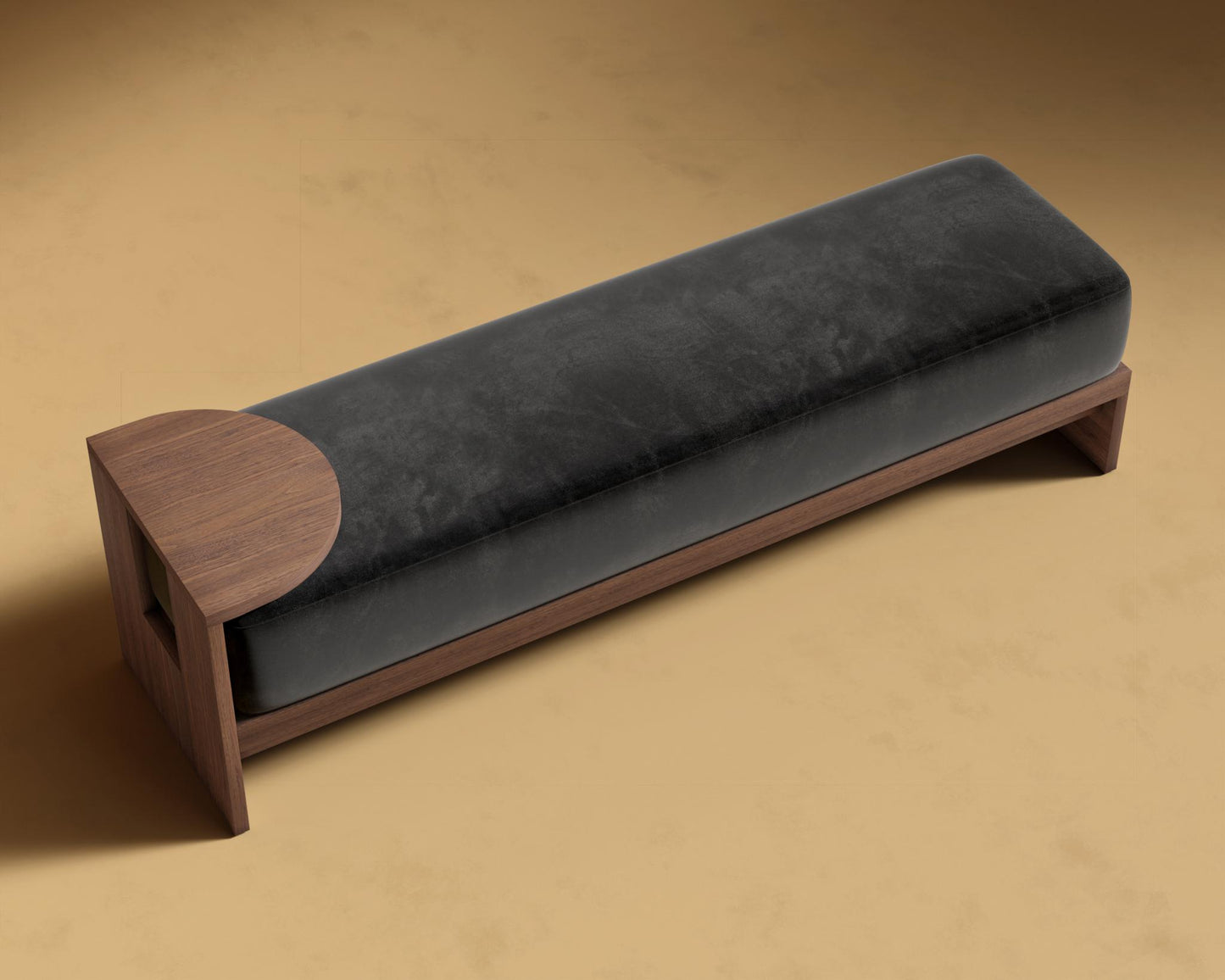 Tola_Bench_Plush_Velvet_Black