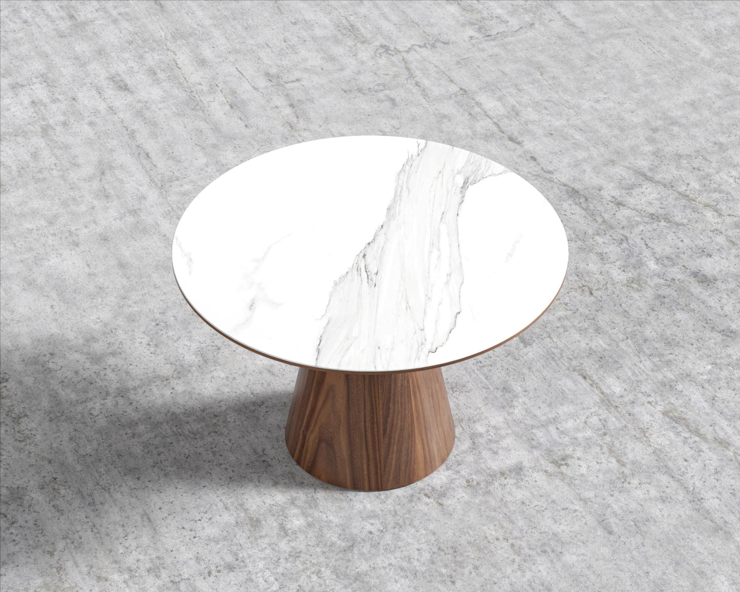 Winston Dining Table - 48in - White Calacatta Ceramic