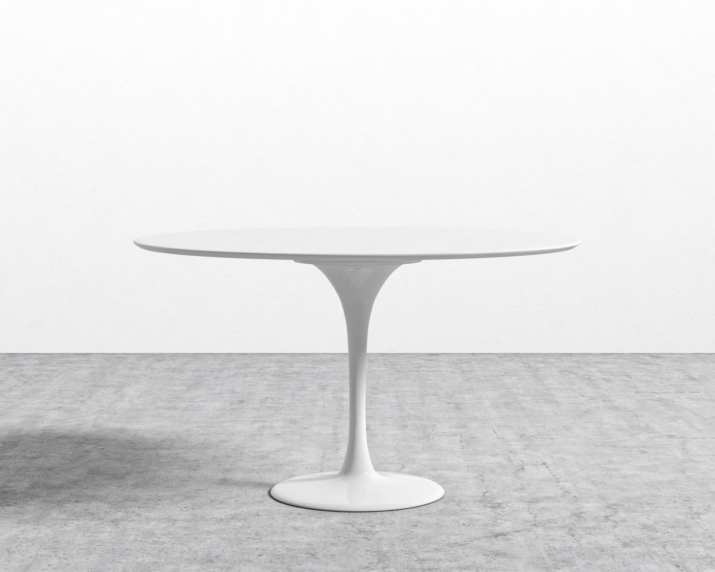 Tulip Dining Table - Round - White Lacquer - White Base