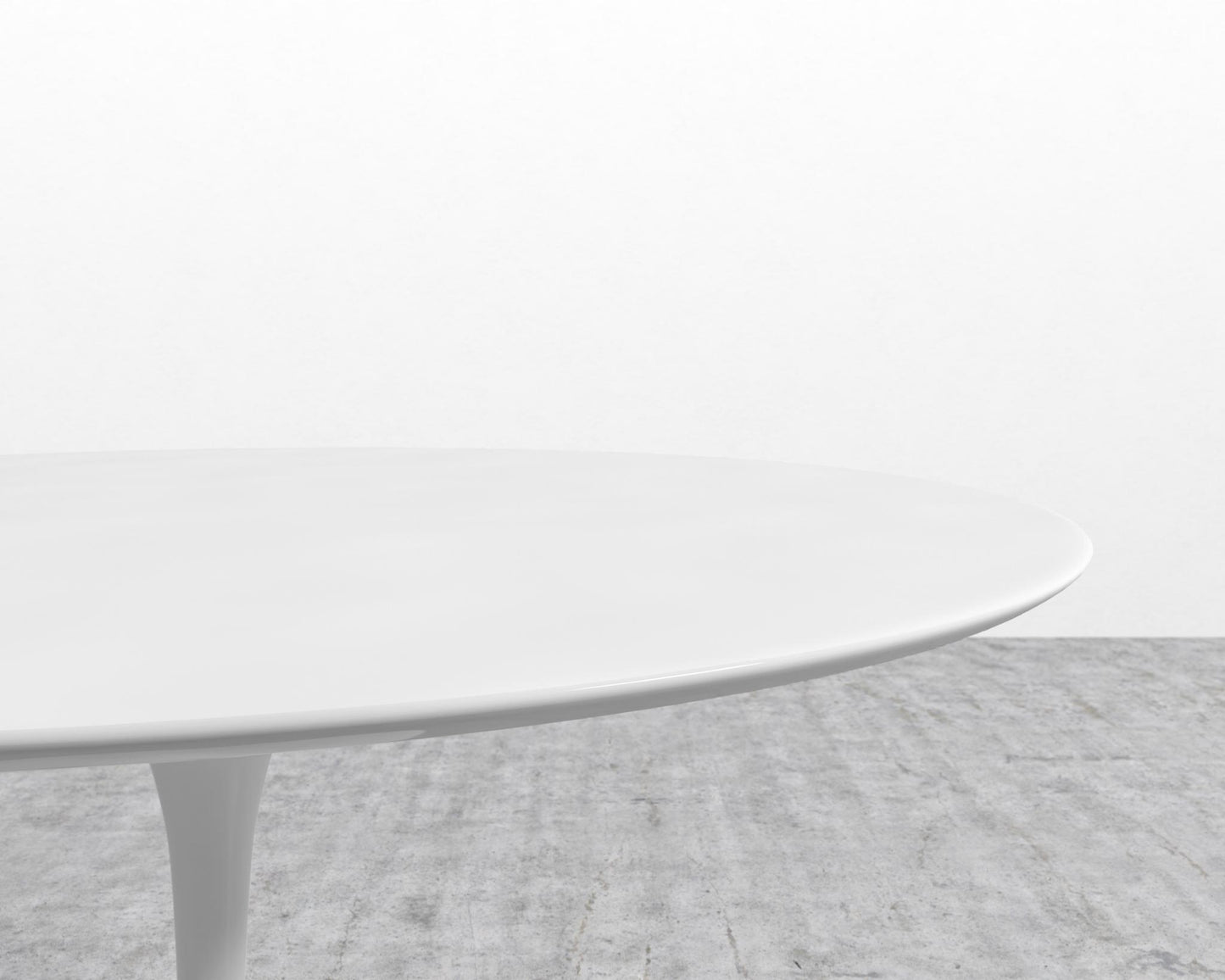 Tulip Dining Table - Round - White Lacquer - White Base