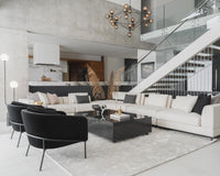 Antonio Scene featuring Angelo Lounge Chairs in Black Velvet