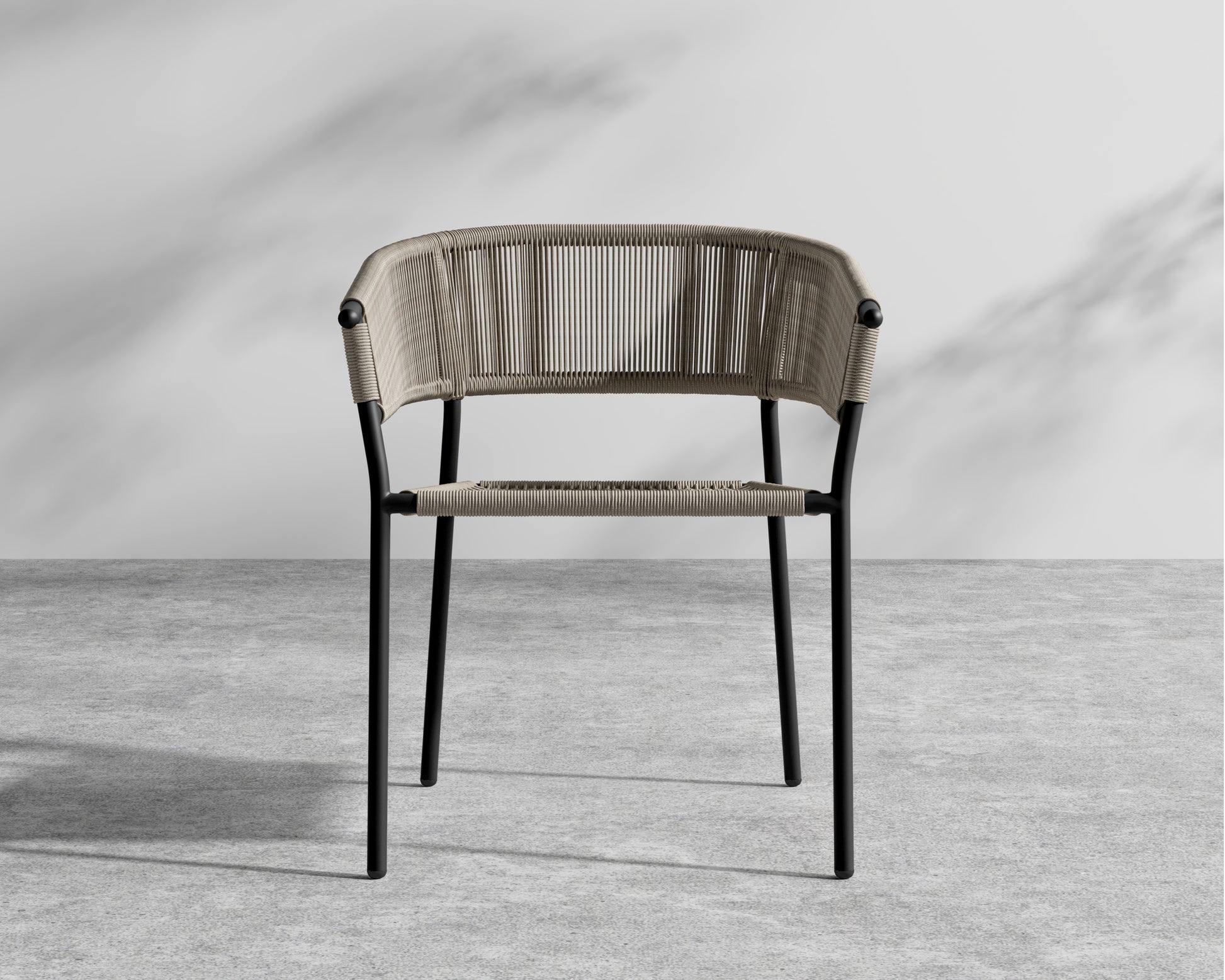 Afton Dining Chair - Black Frame - Taupe cord
