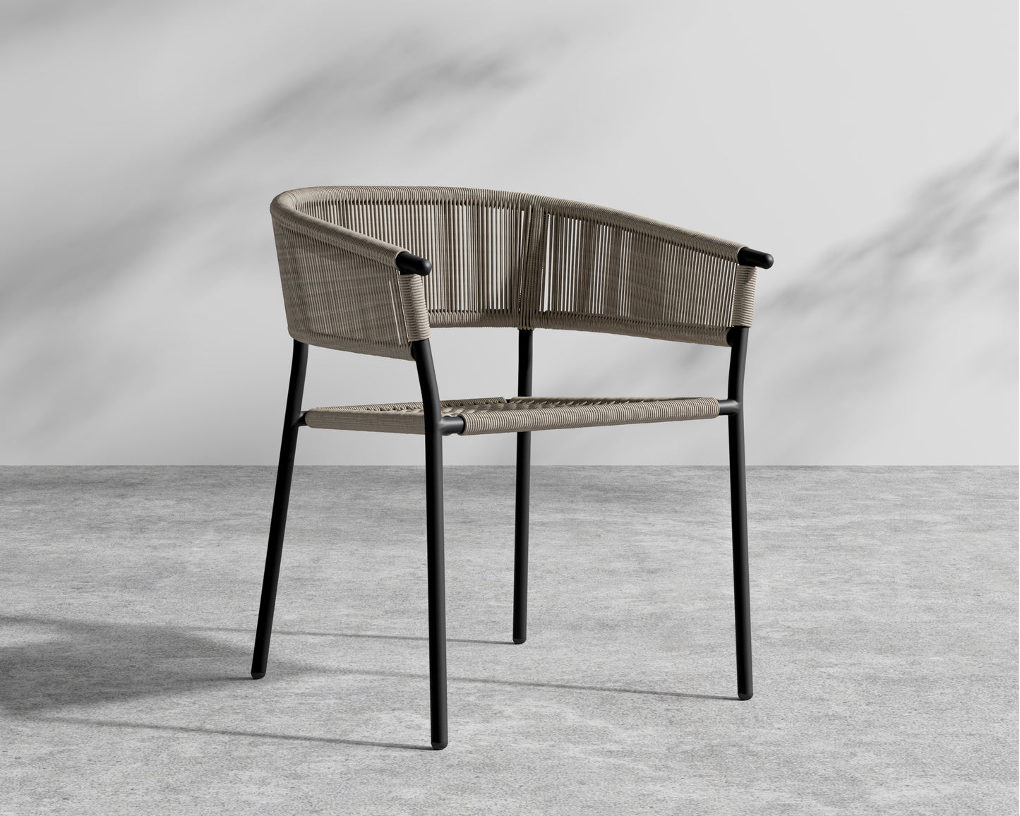 Afton Dining Chair - Black Frame - Taupe cord