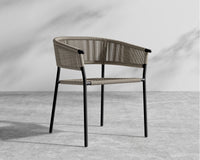 Afton Dining Chair - Black Frame - Taupe cord