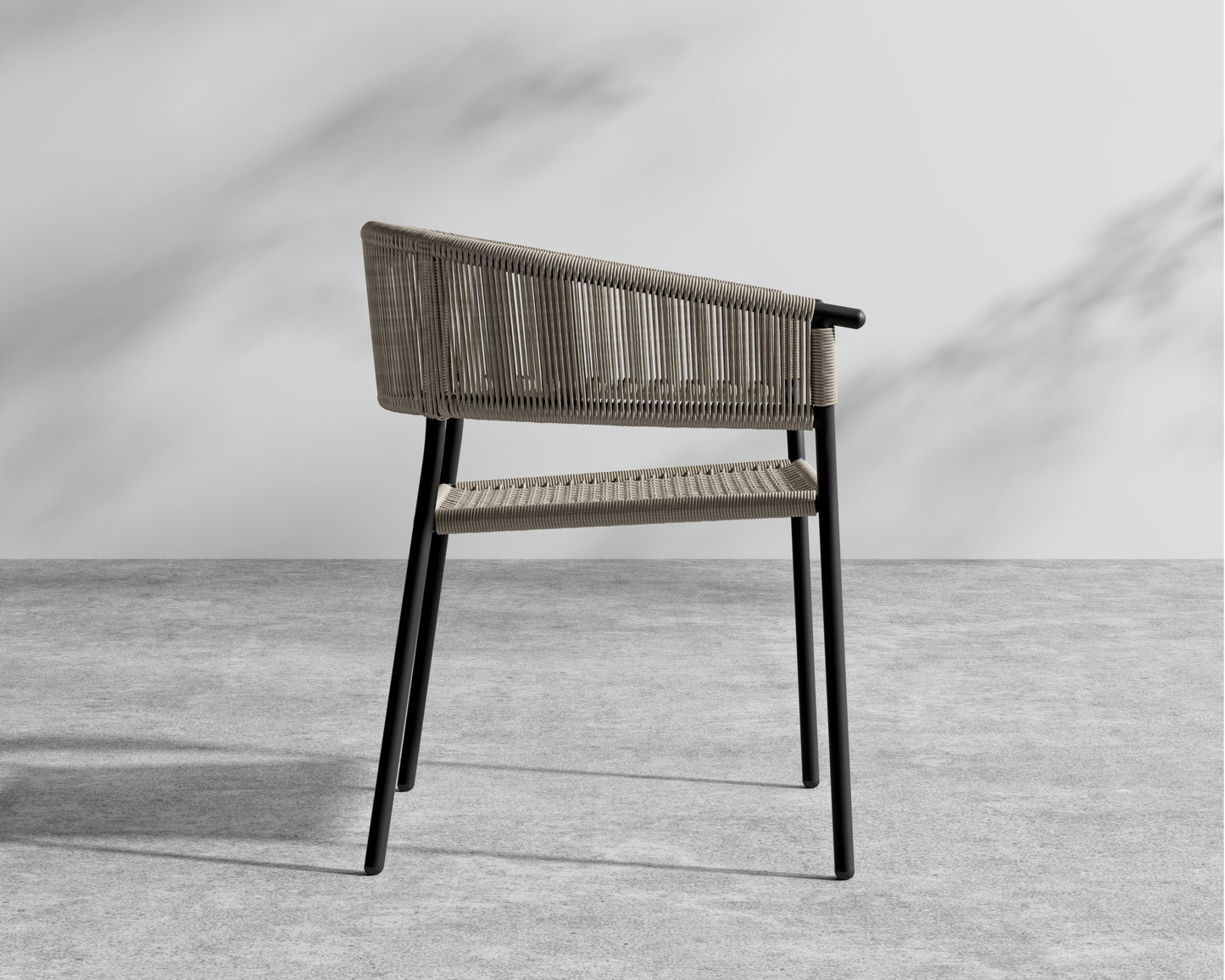 Afton Dining Chair - Black Frame - Taupe cord