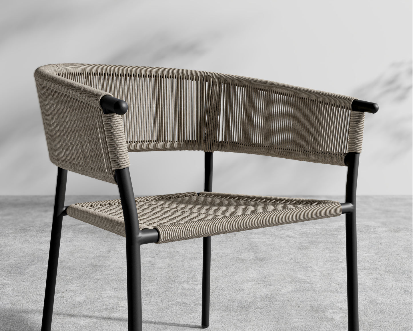 Afton Dining Chair - Black Frame - Taupe cord