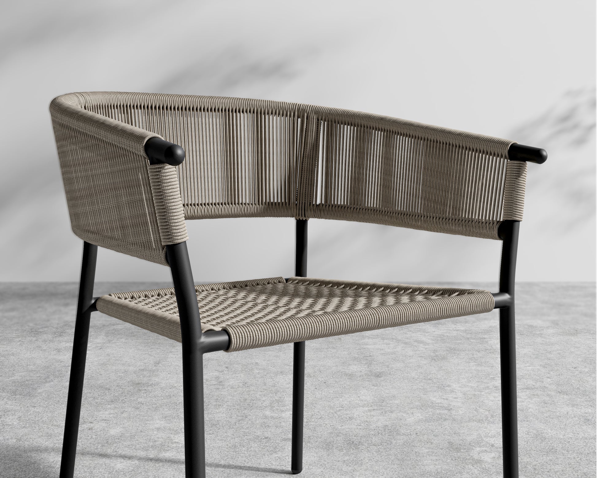 Afton Dining Chair - Black Frame - Taupe cord