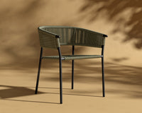 Afton_Chair_Outdoor_Black_Frame - Olive Green Cord