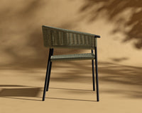 Afton_Chair_Outdoor_Black_Frame - Olive Green Cord