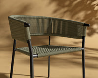 Afton_Chair_Outdoor_Black_Frame - Olive Green Cord
