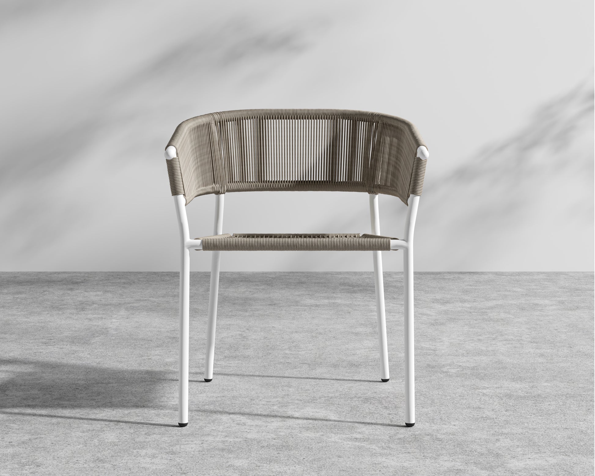 Afton Dining Chair - White Frame - Taupe cord