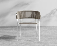 Afton Dining Chair - White Frame - Taupe cord