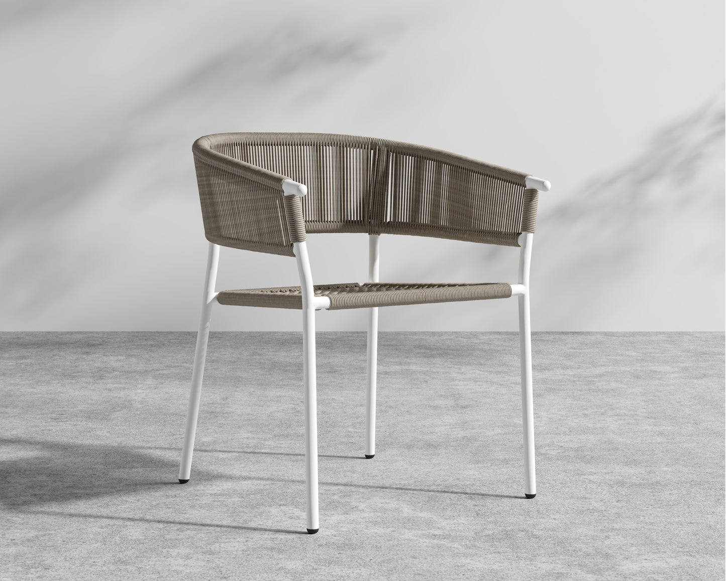 Afton Dining Chair - White Frame - Taupe cord