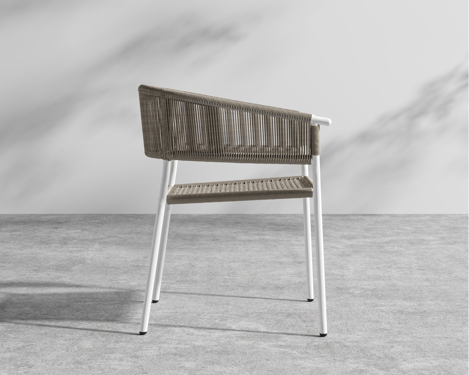 Afton Dining Chair - White Frame - Taupe cord
