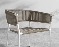 Afton Dining Chair - White Frame - Taupe cord